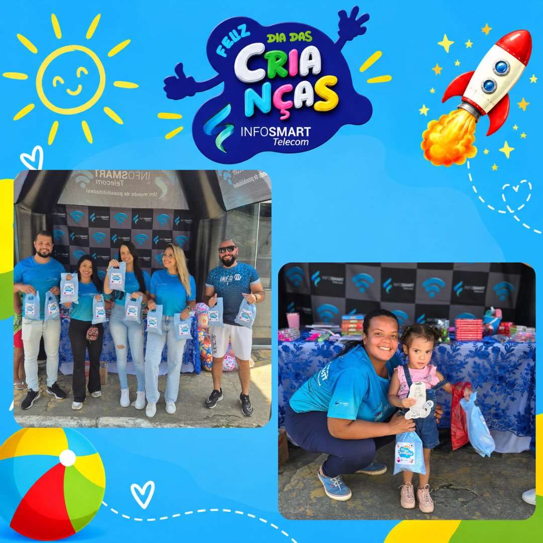 Fotos da ação de Dia das Crianças da InfoSmart em Nova Mangaratiba