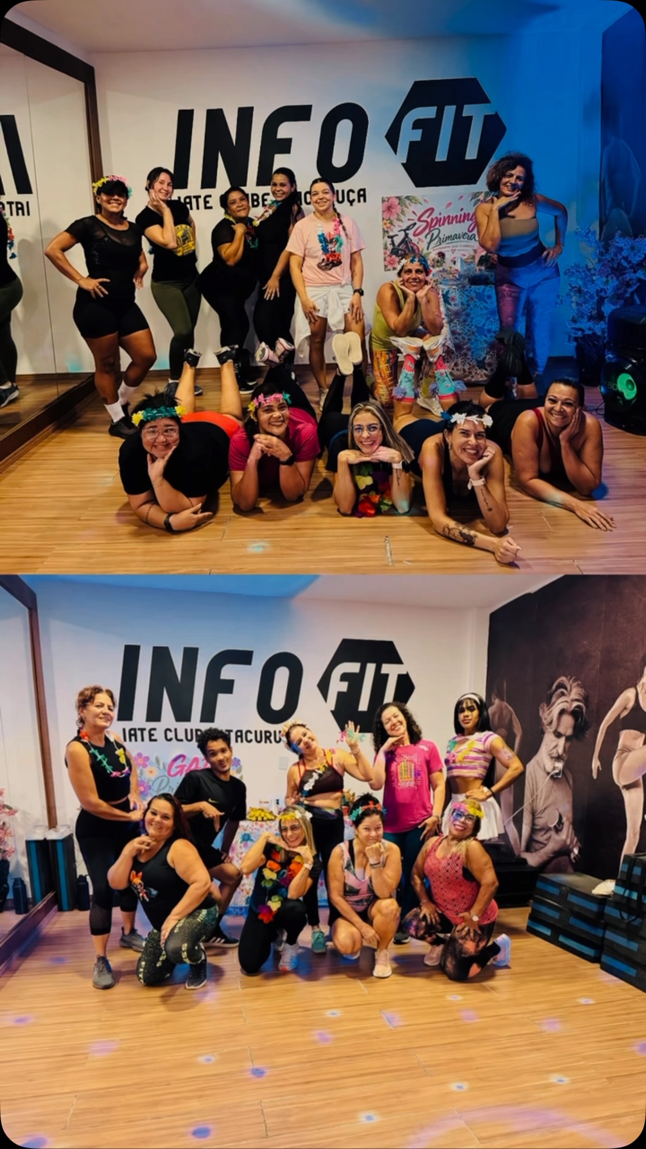 Participantes de uma aula temática na Infofit, em foto publicada no perfil @infofiit